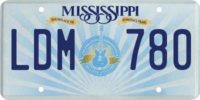 MS license plate LDM780