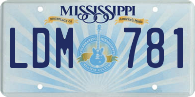 MS license plate LDM781