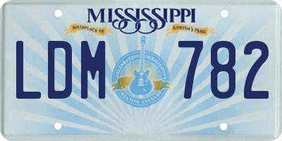 MS license plate LDM782
