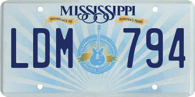 MS license plate LDM794