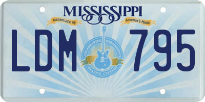 MS license plate LDM795