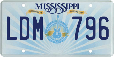 MS license plate LDM796