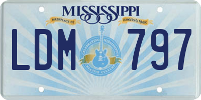 MS license plate LDM797