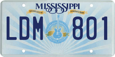 MS license plate LDM801