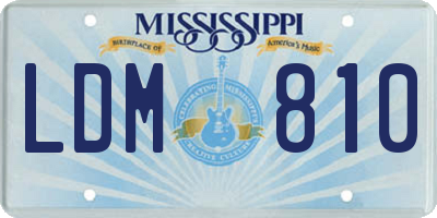 MS license plate LDM810