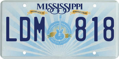 MS license plate LDM818