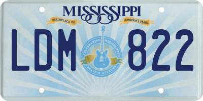 MS license plate LDM822
