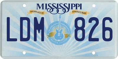 MS license plate LDM826