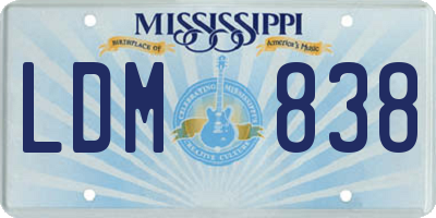 MS license plate LDM838