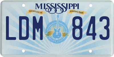 MS license plate LDM843