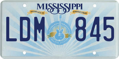 MS license plate LDM845