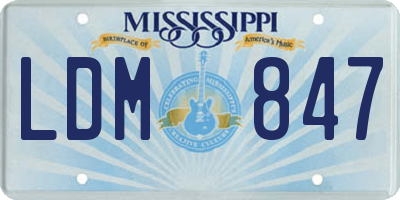 MS license plate LDM847