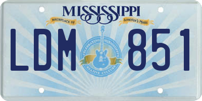 MS license plate LDM851