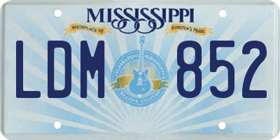 MS license plate LDM852