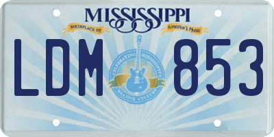 MS license plate LDM853