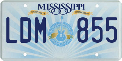 MS license plate LDM855