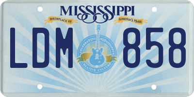 MS license plate LDM858