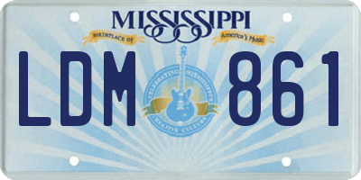 MS license plate LDM861