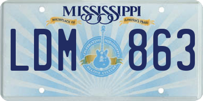 MS license plate LDM863