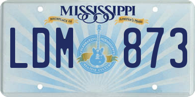 MS license plate LDM873