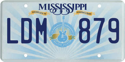MS license plate LDM879