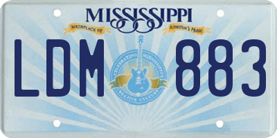MS license plate LDM883