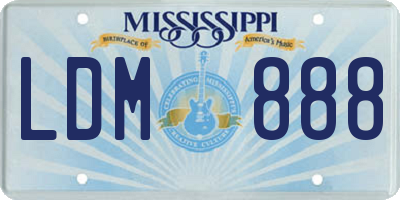 MS license plate LDM888
