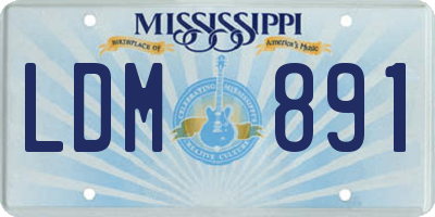 MS license plate LDM891