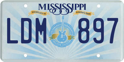 MS license plate LDM897