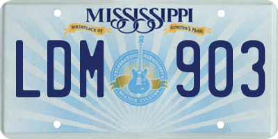 MS license plate LDM903
