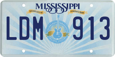 MS license plate LDM913