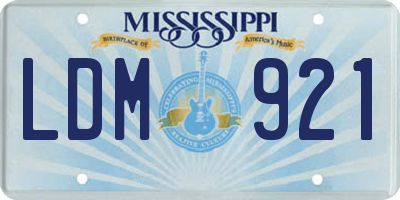 MS license plate LDM921
