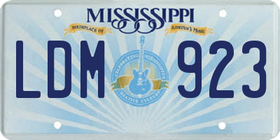 MS license plate LDM923