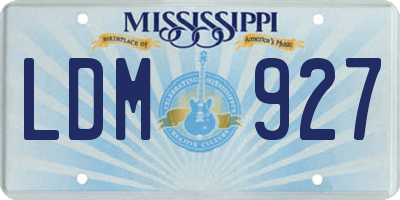 MS license plate LDM927