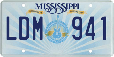 MS license plate LDM941