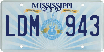 MS license plate LDM943