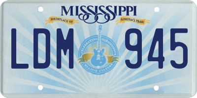 MS license plate LDM945