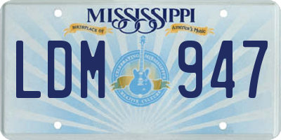 MS license plate LDM947