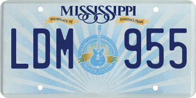 MS license plate LDM955