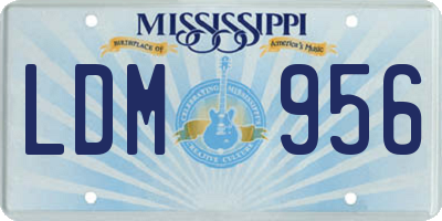 MS license plate LDM956