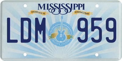 MS license plate LDM959