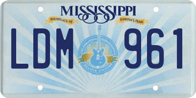 MS license plate LDM961