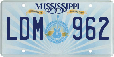 MS license plate LDM962