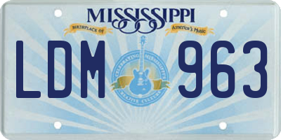 MS license plate LDM963