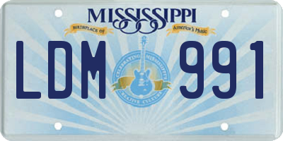 MS license plate LDM991
