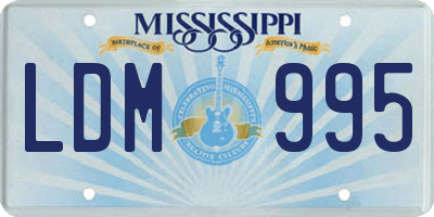 MS license plate LDM995