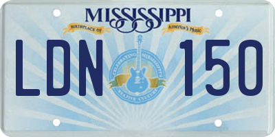 MS license plate LDN150