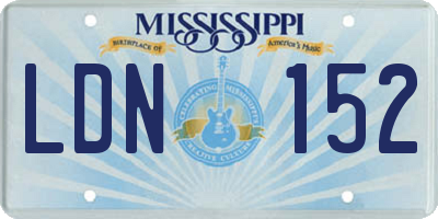 MS license plate LDN152