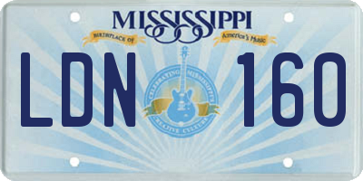 MS license plate LDN160