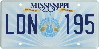 MS license plate LDN195